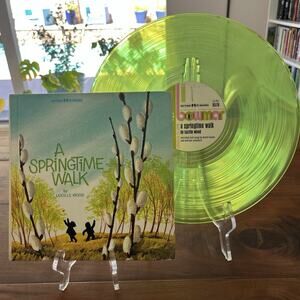 A Springtime Walk by Lucille Wood Book & Green Vinyl LP Set 1971 Bowmar B579